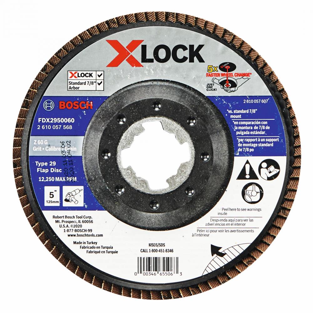5 In. X-LOCK 60 Grit Flap Disc