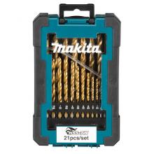 Makita D-72447 - HSS-TiN (Titanium-Nitride) (Economy) Twist Drill Bit 21 Pc Index Set