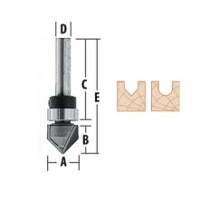 Makita 733014-1A - Top Bearing Round Nose & V-Grooving - 2 Flute Router Bits