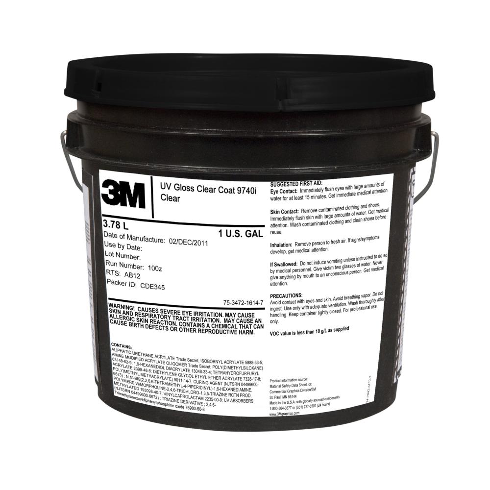 3M™ Screen Printing UV Gloss, 9740i, clear, 1 gallon (3.8 L)