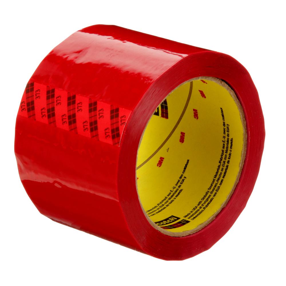 Scotch® Box Sealing Tape 373, Red, 72 mm x 50 m, 24/Case