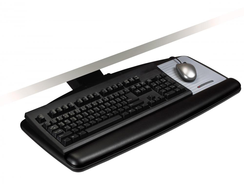 3M™ Easy Adjust Keyboard Tray AKT90LE, with Standard Keyboard and Mouse Platform, 23 in Track
