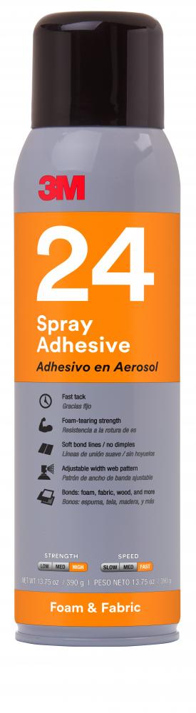 3M™ Foam & Fabric Spray Adhesive, 24, orange, 13.8 oz (408.11 mL)