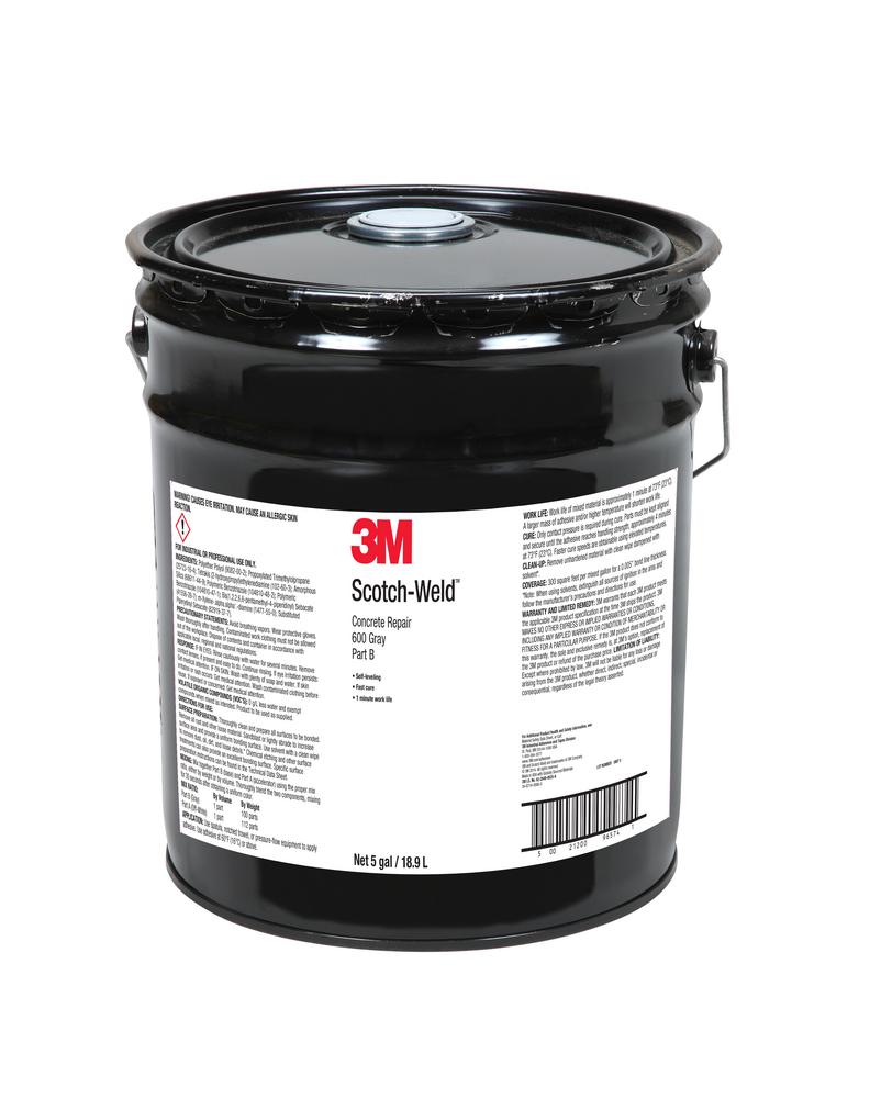 3M™ Scotch-Weld™ Concrete Repair, 600, grey, self-leveling, part B, 5 gal. (19 L)