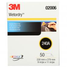 3M 7000118294 - 3M™ Wetordry™ Tri-M-ite™ Sheet, 413Q, 02006, 240, A-weight, 9 in x 11 in (22.86 cm x 27.94)