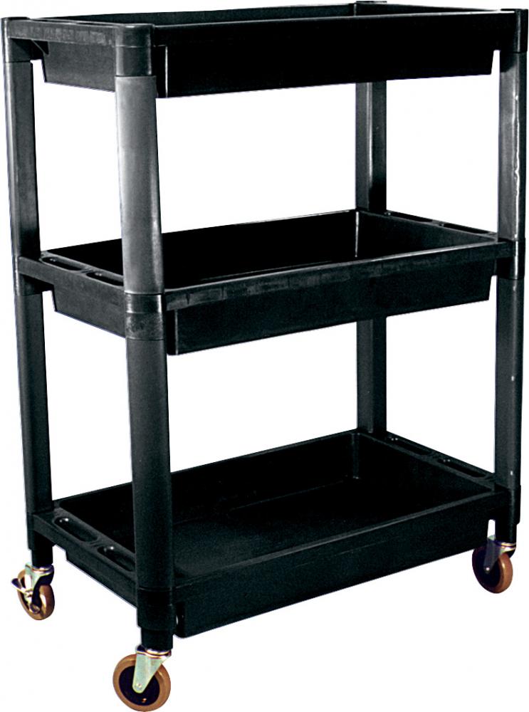3-TRAY HEAVY DUTY PLASTIC UTILITY CART