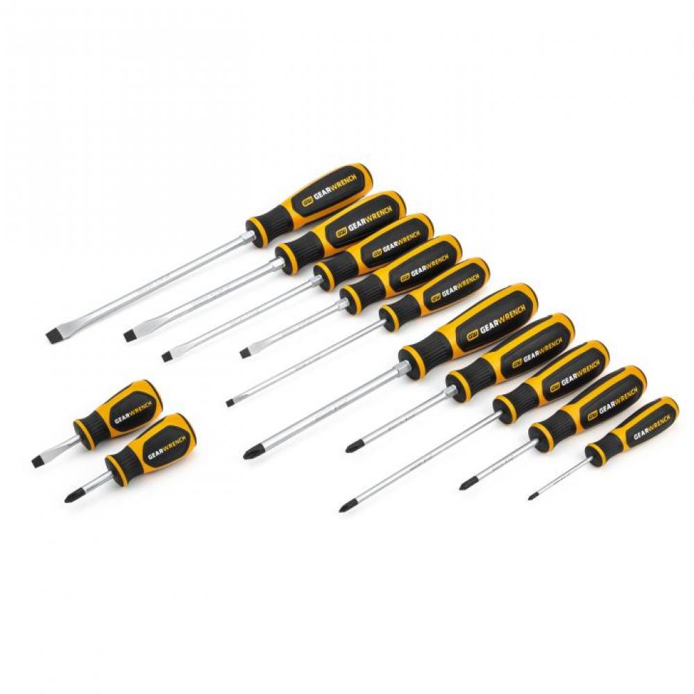 12 Pc. Dual Material Combination Screwdriver Set