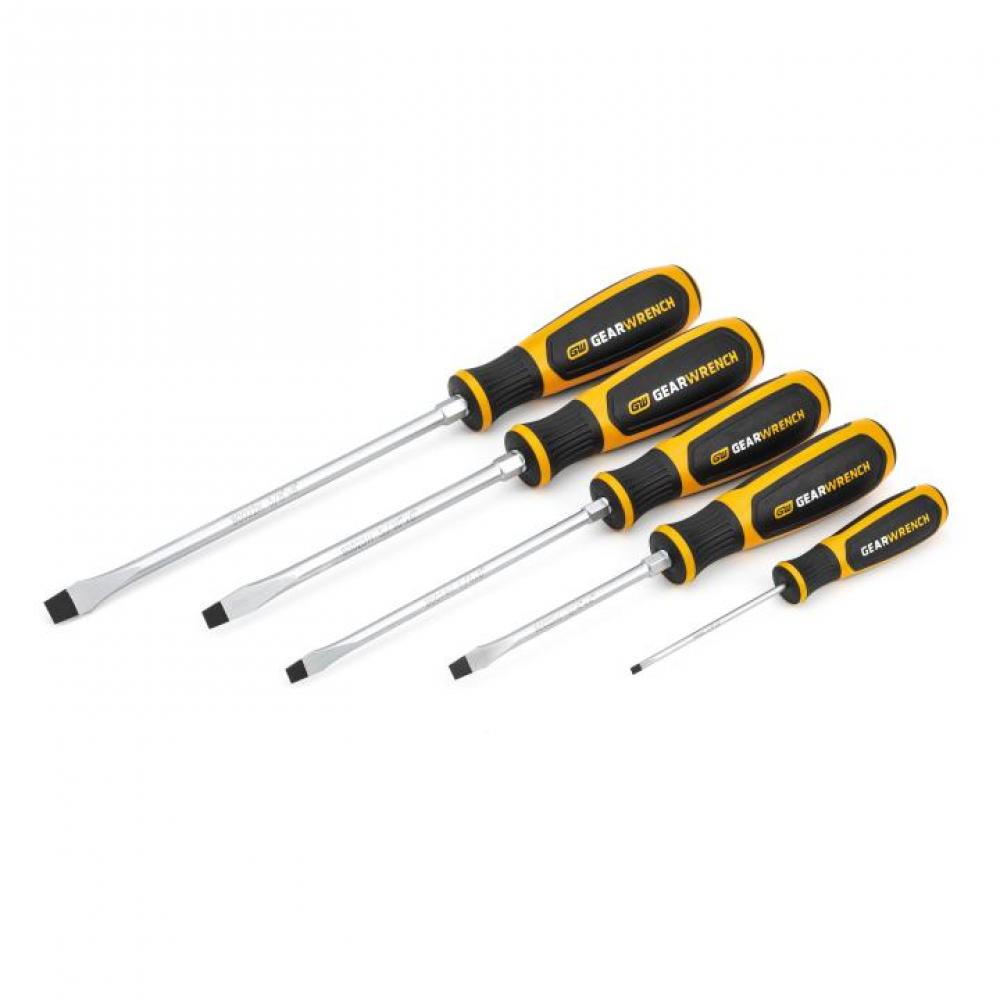 5 Pc. Dual Material Slotted Screwdriver Set