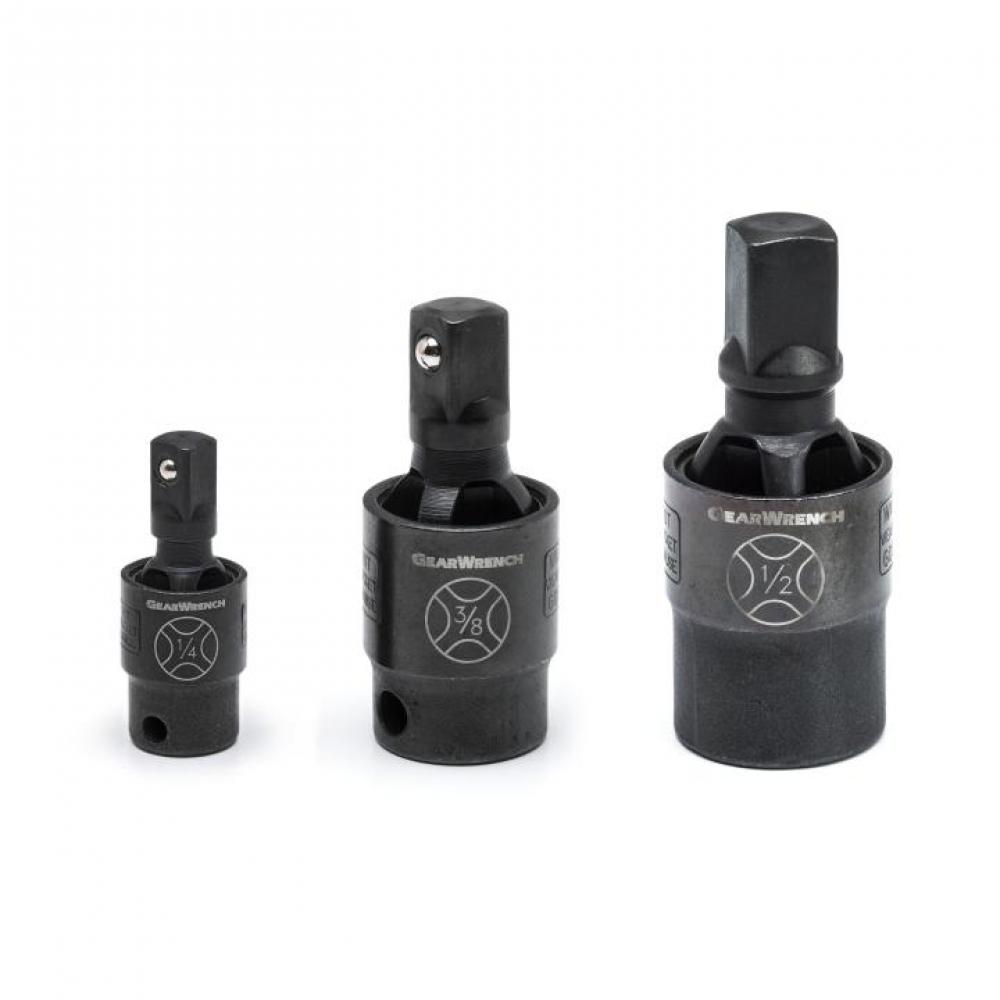 3 Pc. 1/4&#34;, 3/8&#34; and 1/2&#34; Drive X-Core™ Pinless Impact Universal Joint Set
