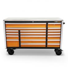 GearWrench 83249 - 72" 18 Drawer GSX Series Rolling Tool Cabinet with Stainless Steel Worktop (Black Drawer Pull)