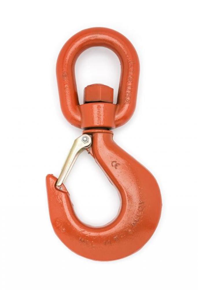 ALLOY SWIVEL HOIST HOOK,W/LATCH,PL,#9,7T
