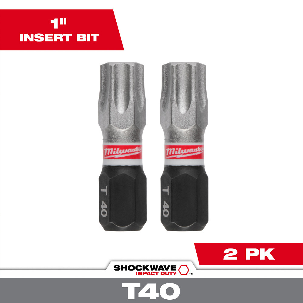 SHOCKWAVE Impact Duty 1&#34; T40 INSERT BIT 2Pk