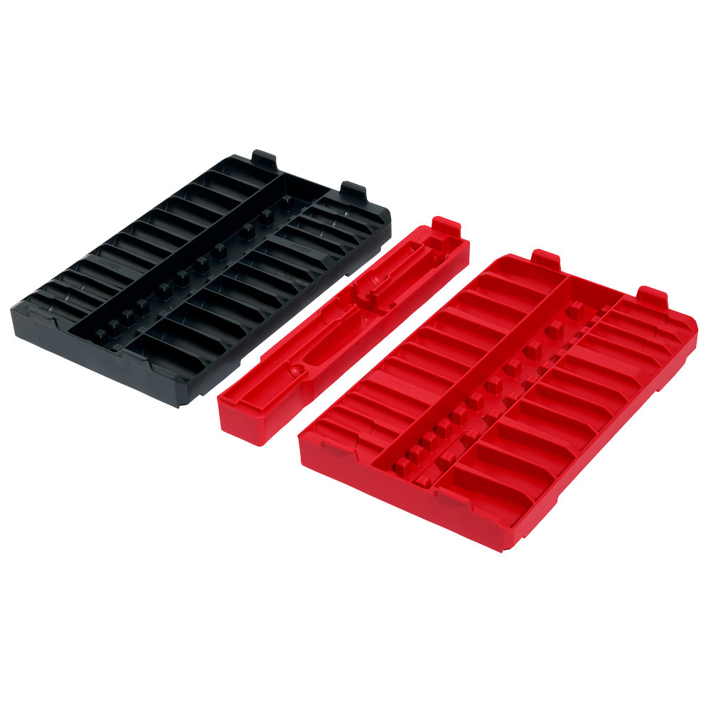 98pc 3/8&#34; Drive 6-Point & 12-Point Metric & SAE Ratchet and Socket Trays