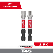 Milwaukee 48-32-6000 - SHOCKWAVE Impact Duty 2" T45 Impact Bits 2Pk