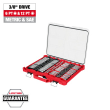 Milwaukee 48-22-9285 - 98pc 3/8" 6-Pt and 12-Pt Metric & SAE Ratchet & Socket Set with PACKOUT Low-Profile Organizer