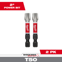 Milwaukee 48-32-6002 - SHOCKWAVE Impact Duty 2" T50 Impact Bits 2Pk