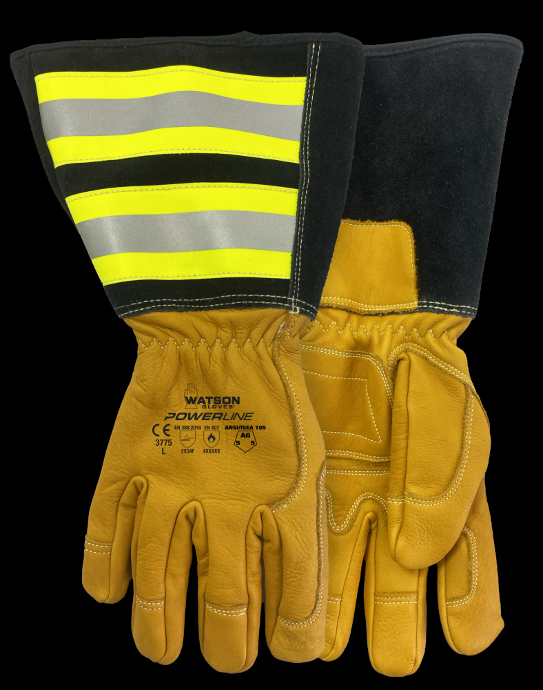 POWERLINE A6 FULLGRAIN COW REFLECTIVE GAUNTLET UTILITY - XXL
