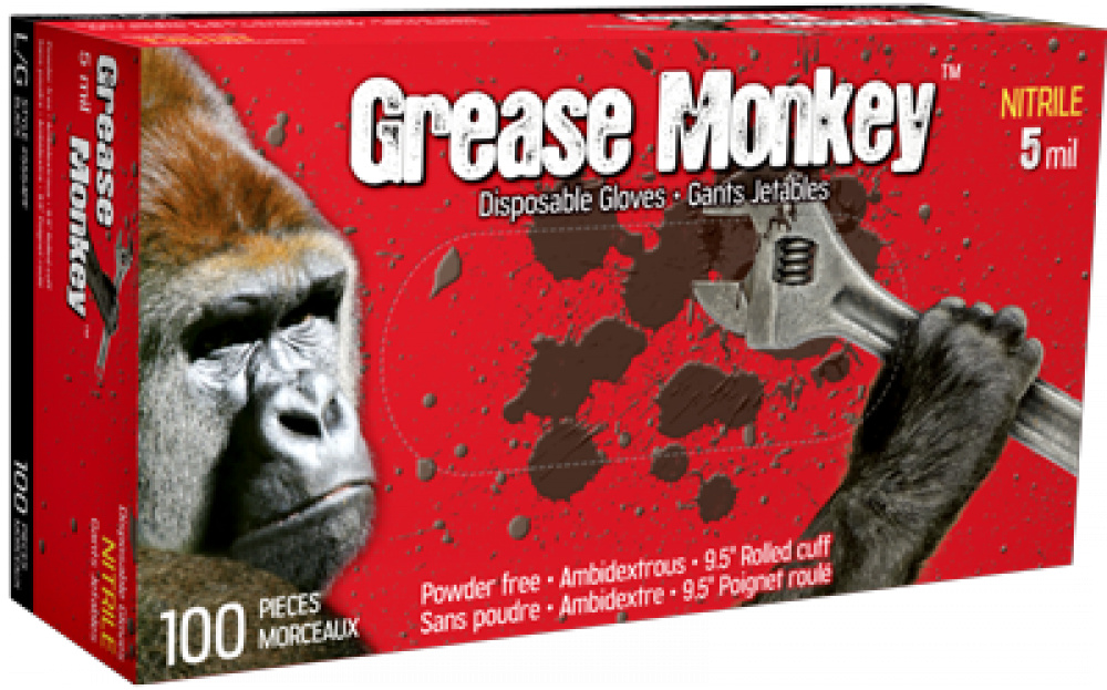 GREASE MONKEY 5 MIL NITRILE BLACK DISPOSABLE - XXL