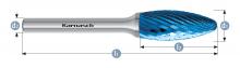 Karnasch 115077.035 - Tungsten carbide burr - BLUE-TEC