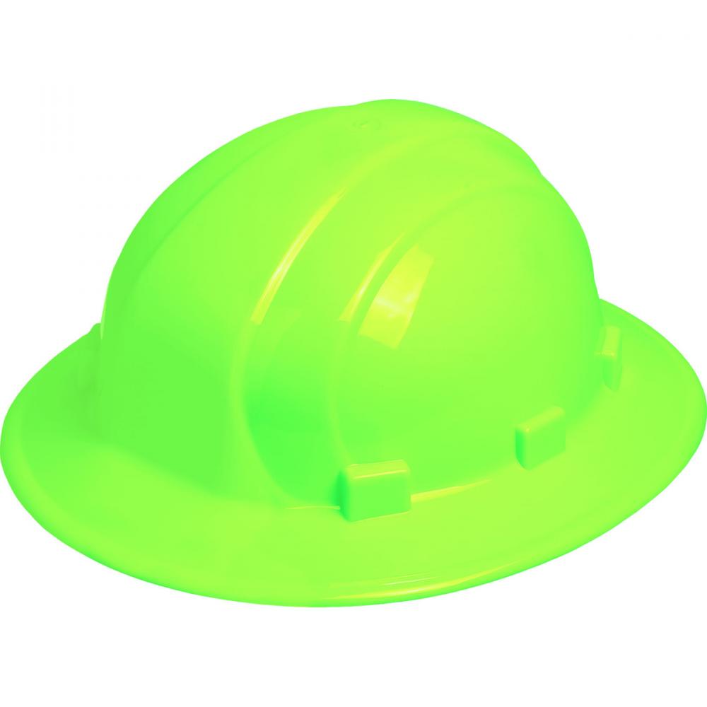 Omega II Full Brim Hardhat Type 1 Slide, Hi-Viz Lime