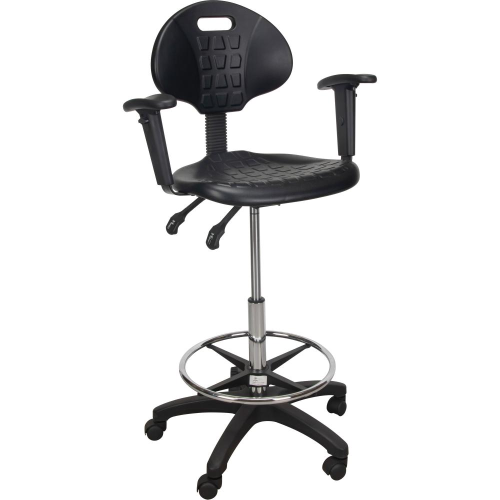ERGO STOOL, W/CASTER/ARMS, ADJ 23&#34;-33&#34;, 250 LBS
