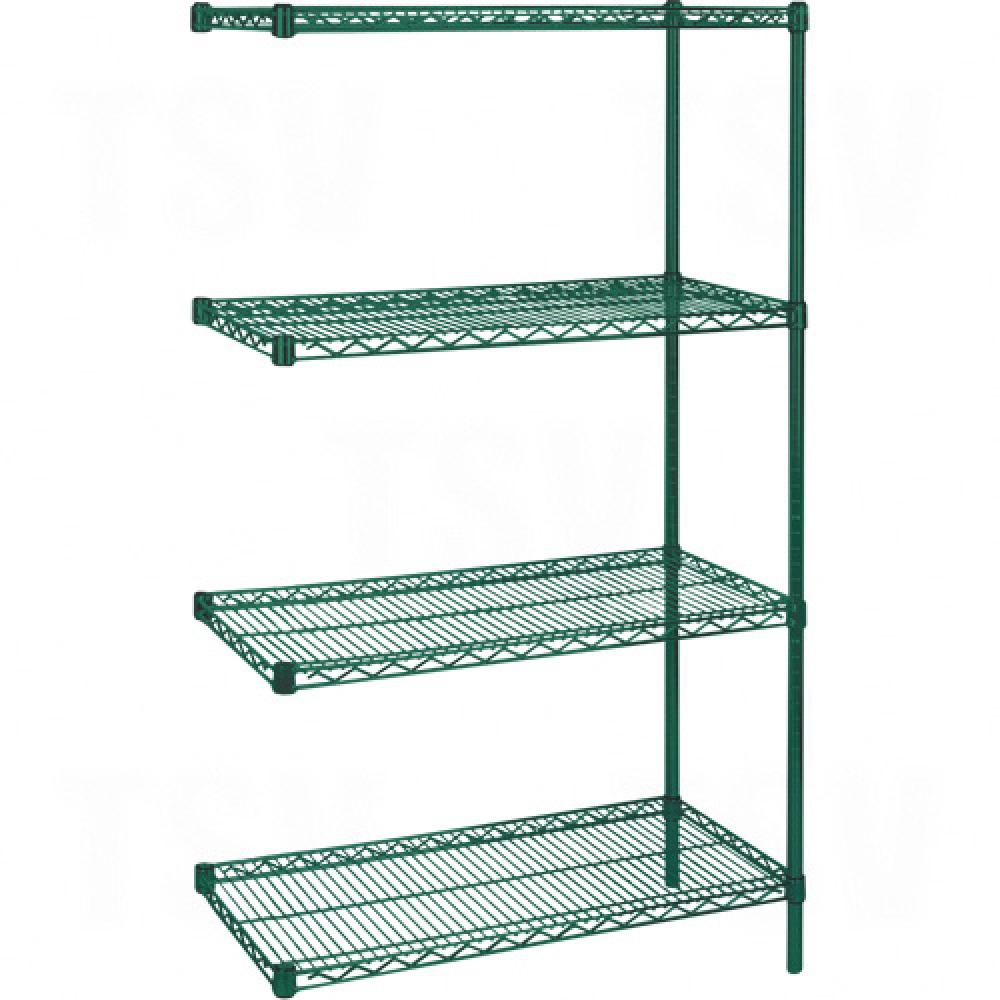 Heavy-Duty Green Epoxy Finish Wire Shelving
