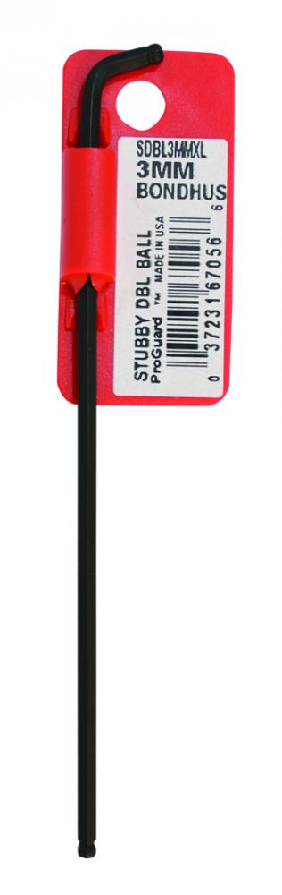 BONDHUS 3MM STUBBY DOUBLE L-WRENCH W / TAB