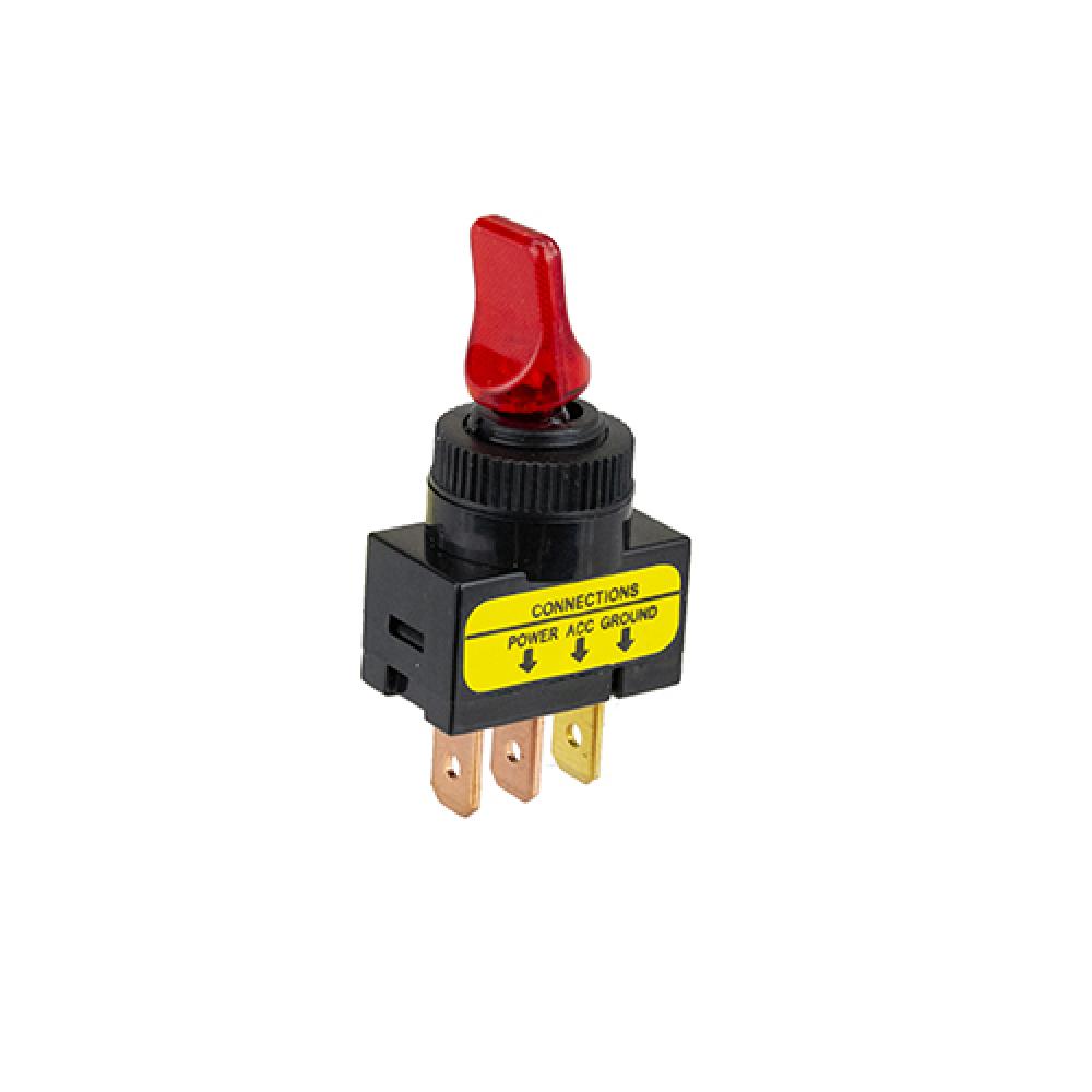 Switch Toggle On Off SPST Red Duckbill LED 20A