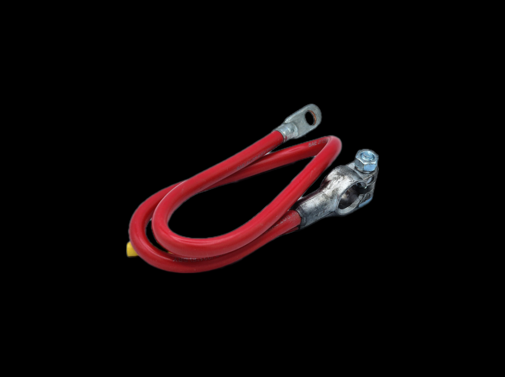 BATT CBL 4GA-TOP POST W/LEAD 25Inch RED