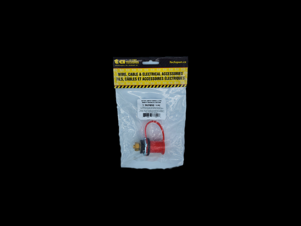BATTERY JUMPER TERMINAL & STUD W/CAP POSITIVE/RED