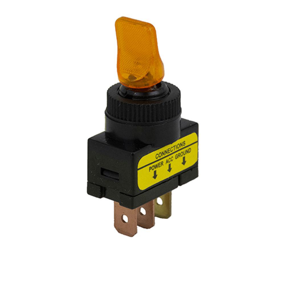Switch Toggle On Off SPST Amber Duckbill LED 20A