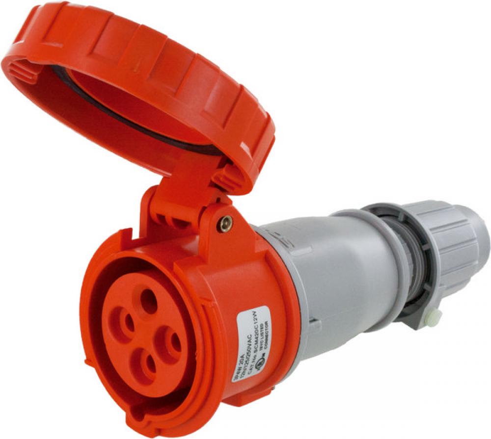 IP67 CONNECTOR 20A  125/250VAC  3P 4W  WATERTIGHT