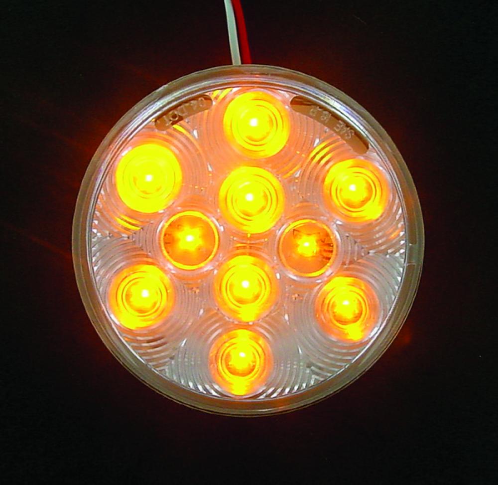 LED LMP SLD T/T CLR LENS AMB 4Inch 10-DIODES