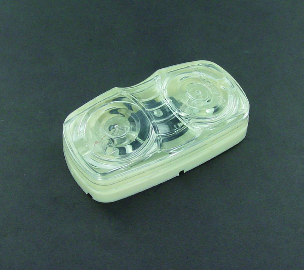 LMP MRK CLR 2X4 SQUCOR 2BULB WHT HSG
