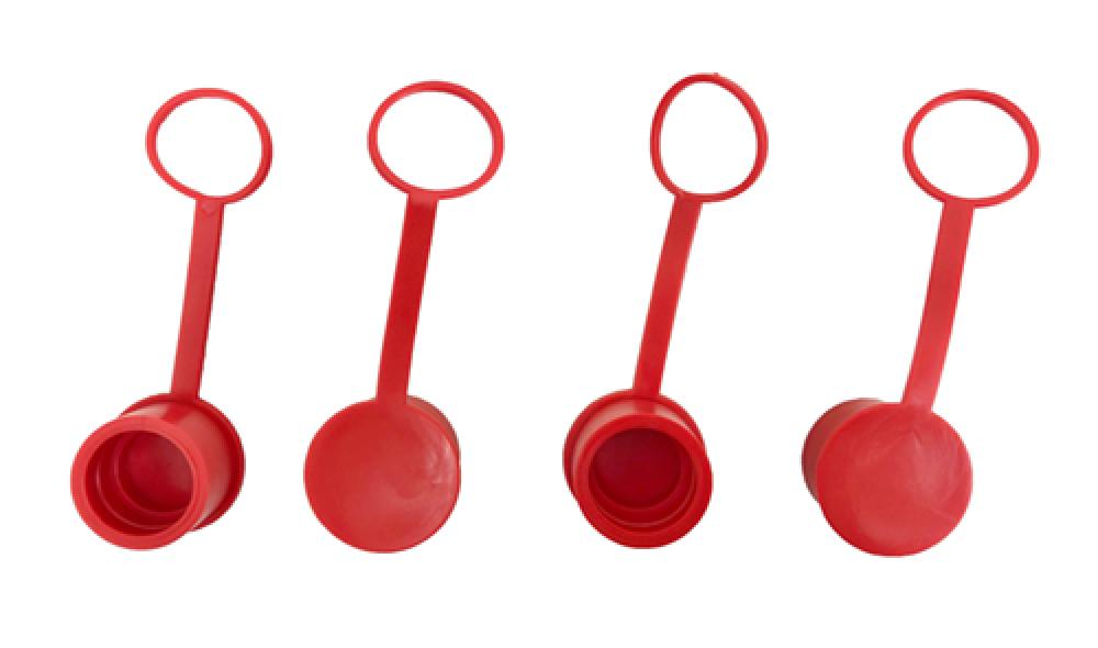 BATT CBL CONNECT+PROTECT, STUD CAPS RED 4PK