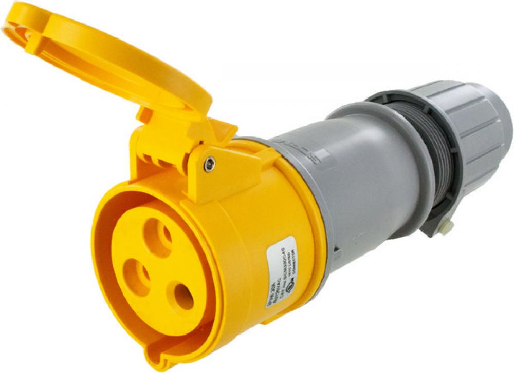IP44 CONNECTOR 30A  125VAC  2P 3W  SPLASHPROOF