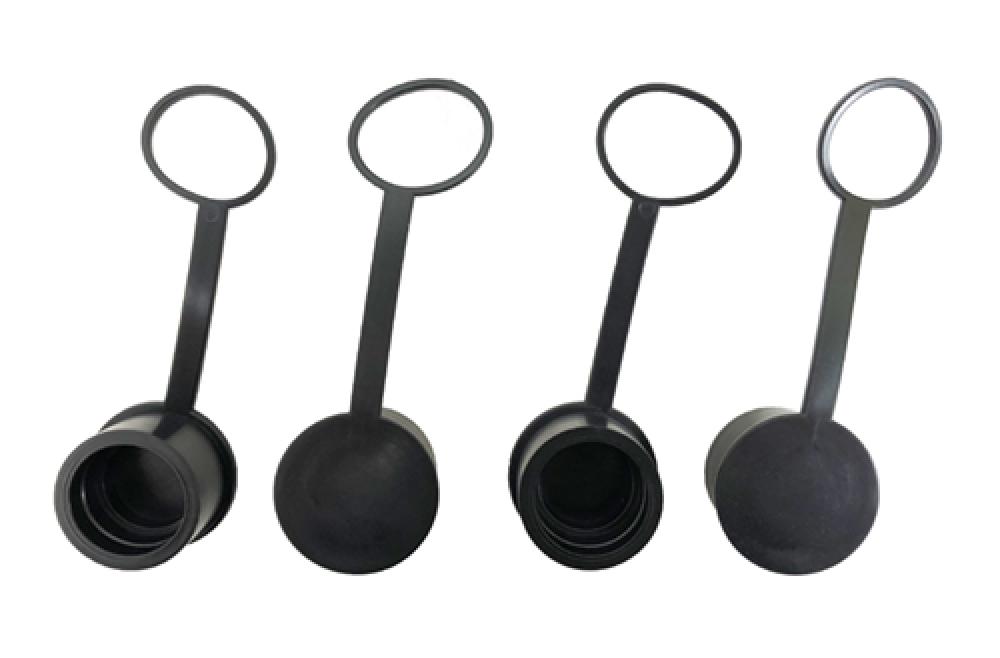 BATT CBL CONNECT+PROTECT, STUD CAPS BLACK 4PK