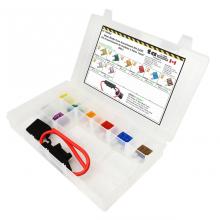 Techspan 766982 - 9PC LED Maxi Blade Fuse Assortment Kit - (Mini Flip Kit Series)