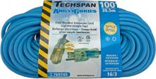 Techspan 769745 - EXTENSION CORD COLD WTHR 1TAP BLUE 16/3 100FT