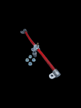 Techspan 767897 - BATT CBL 2/0GA STUD TO POWER HARN 14" RED