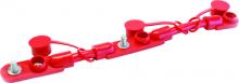 Techspan 767895 - BATT CBL 2/0GA CONNECT+PROTECT 3-BATT 14" RED