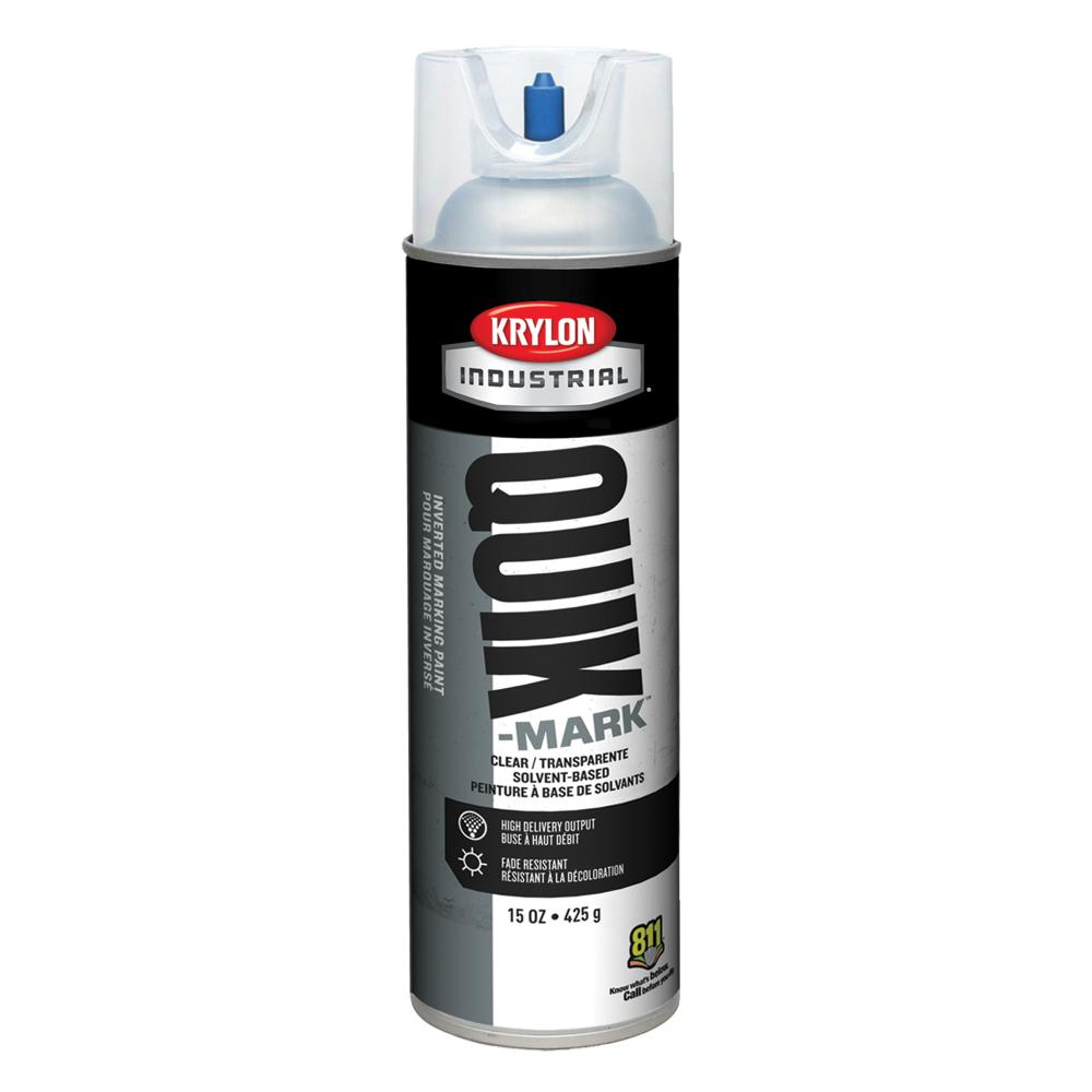 Krylon Industrial Quik-Mark Solvent-Based Inverted Marking Paint, Clear, 16 oz.