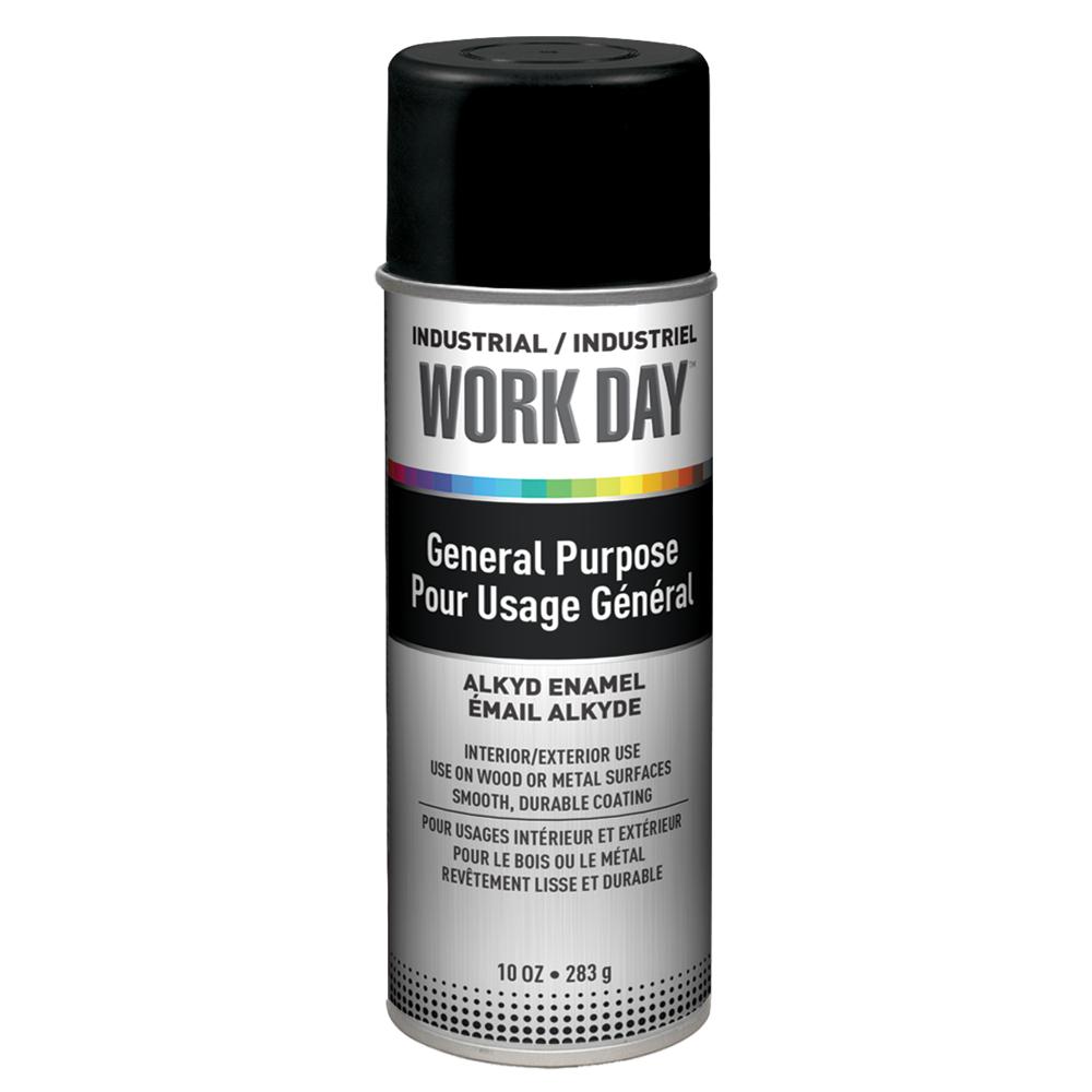Krylon Industrial Work Day, Flat, Black, 10 oz.