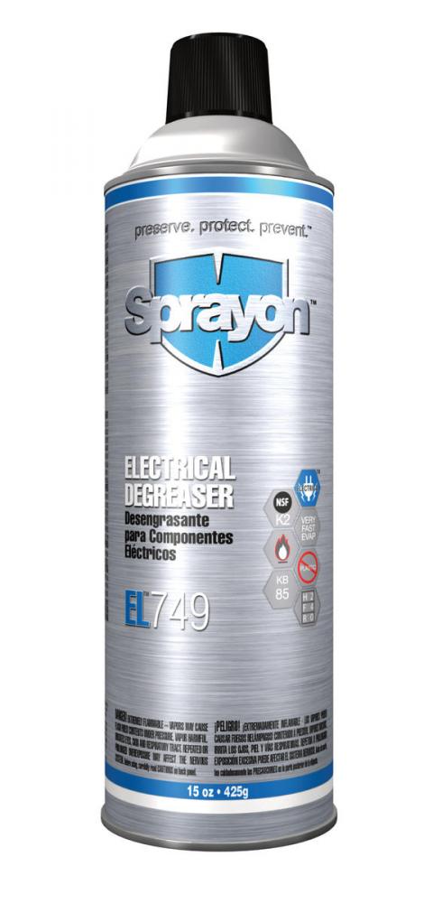 Sprayon EL749 Electrical Degreaser, 15 oz.