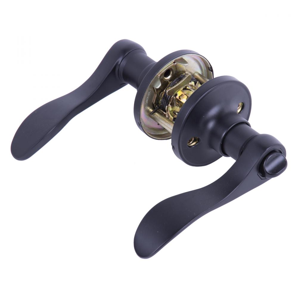 Door Lock Lever Privacy Black Curved Handle