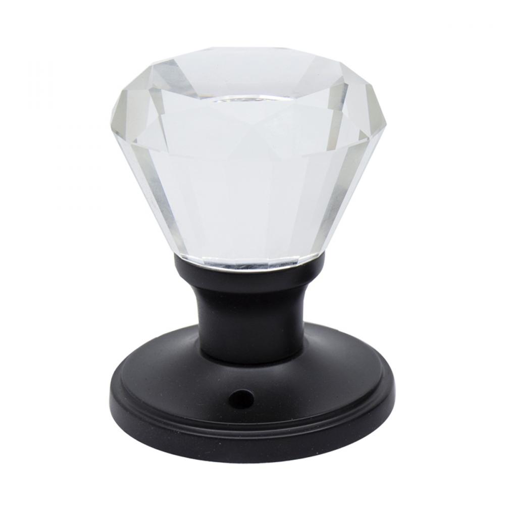 Door Knob Crystal Diamond Dummy Black