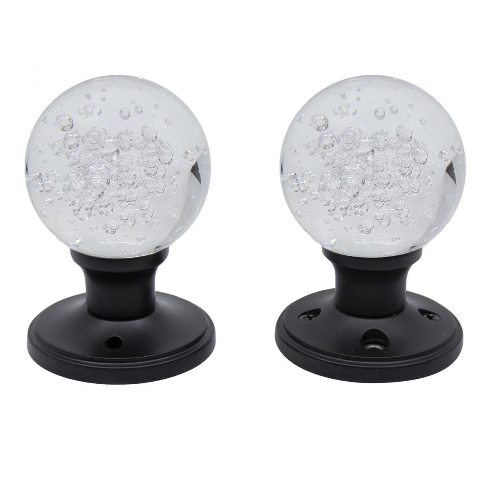 Door Knob Crystal Bubble Privacy Black