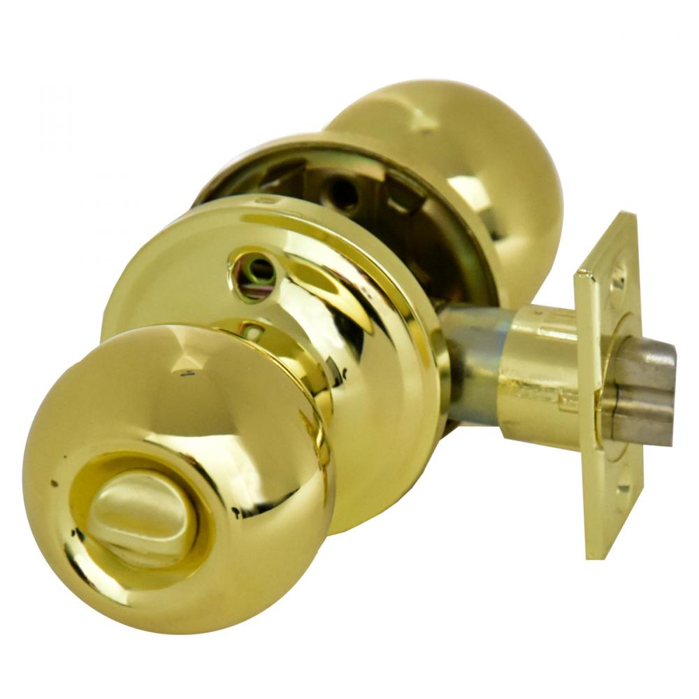 Door Lock Knob Privacy Polished Brass