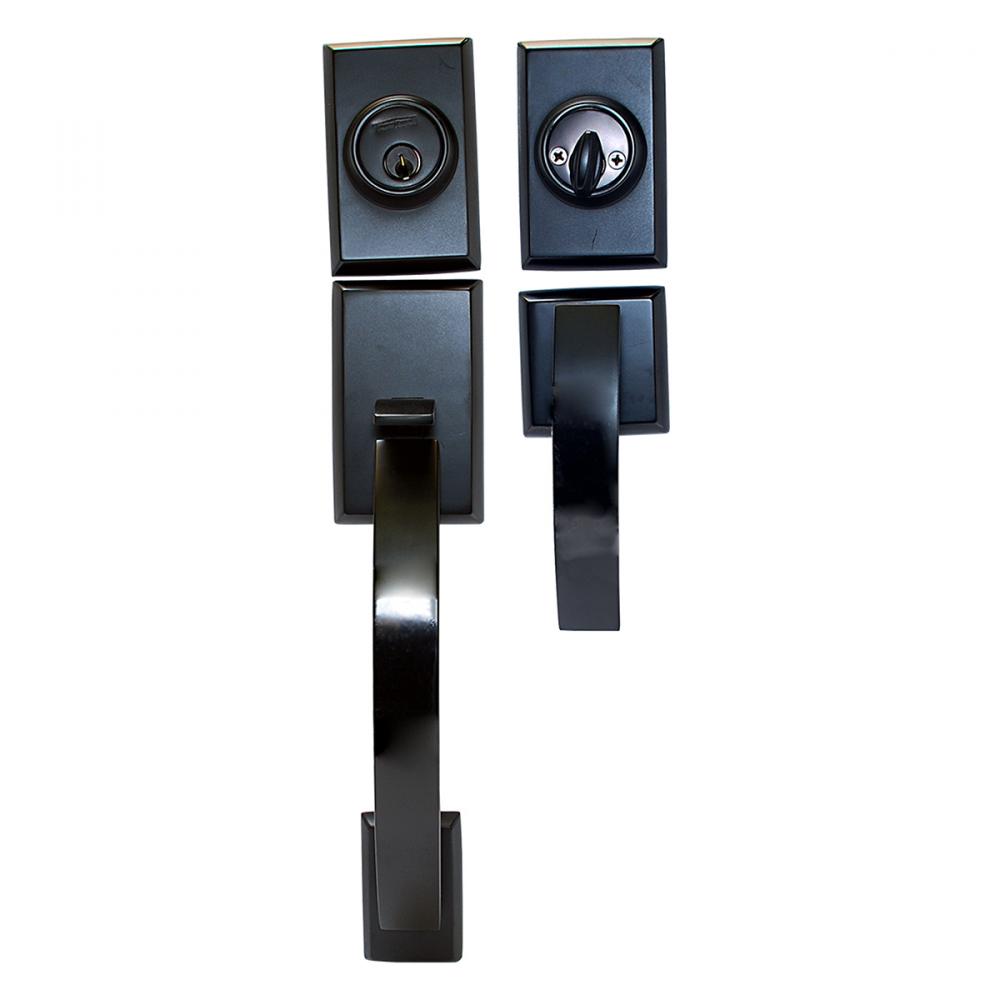 Door Lock Grip Square S Matte Black (Zinc Alloy)