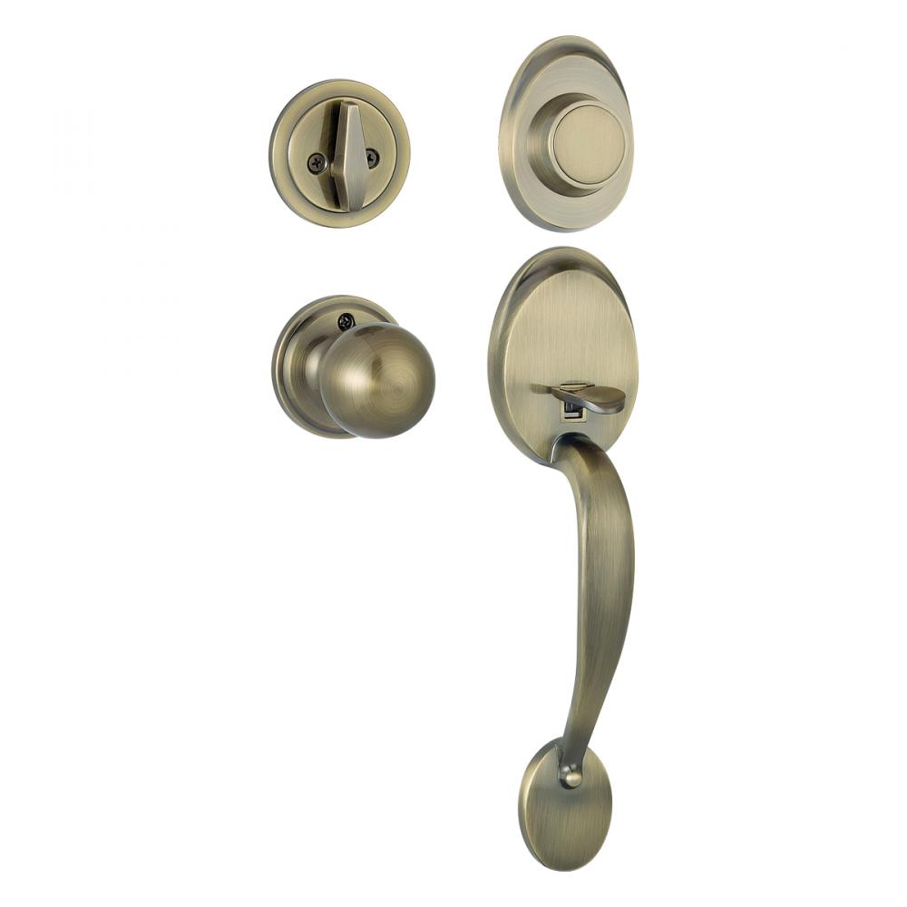Door Lock Grip Teardrop Antique Brass